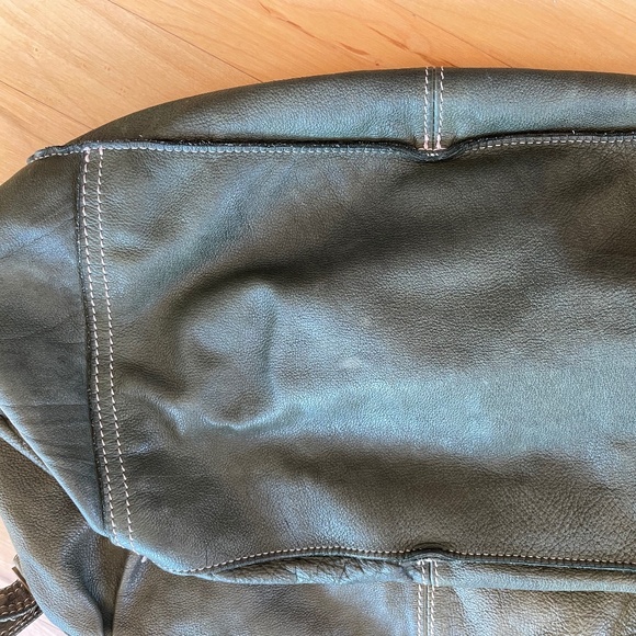 Sissi Rossi Green Lamb Leather Balloon Shoulder Bag Large Y2K - Picture 5 of 12